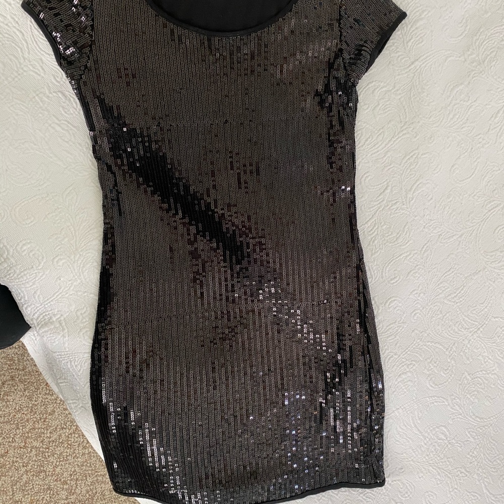 Little Black Sequin Mini Dress